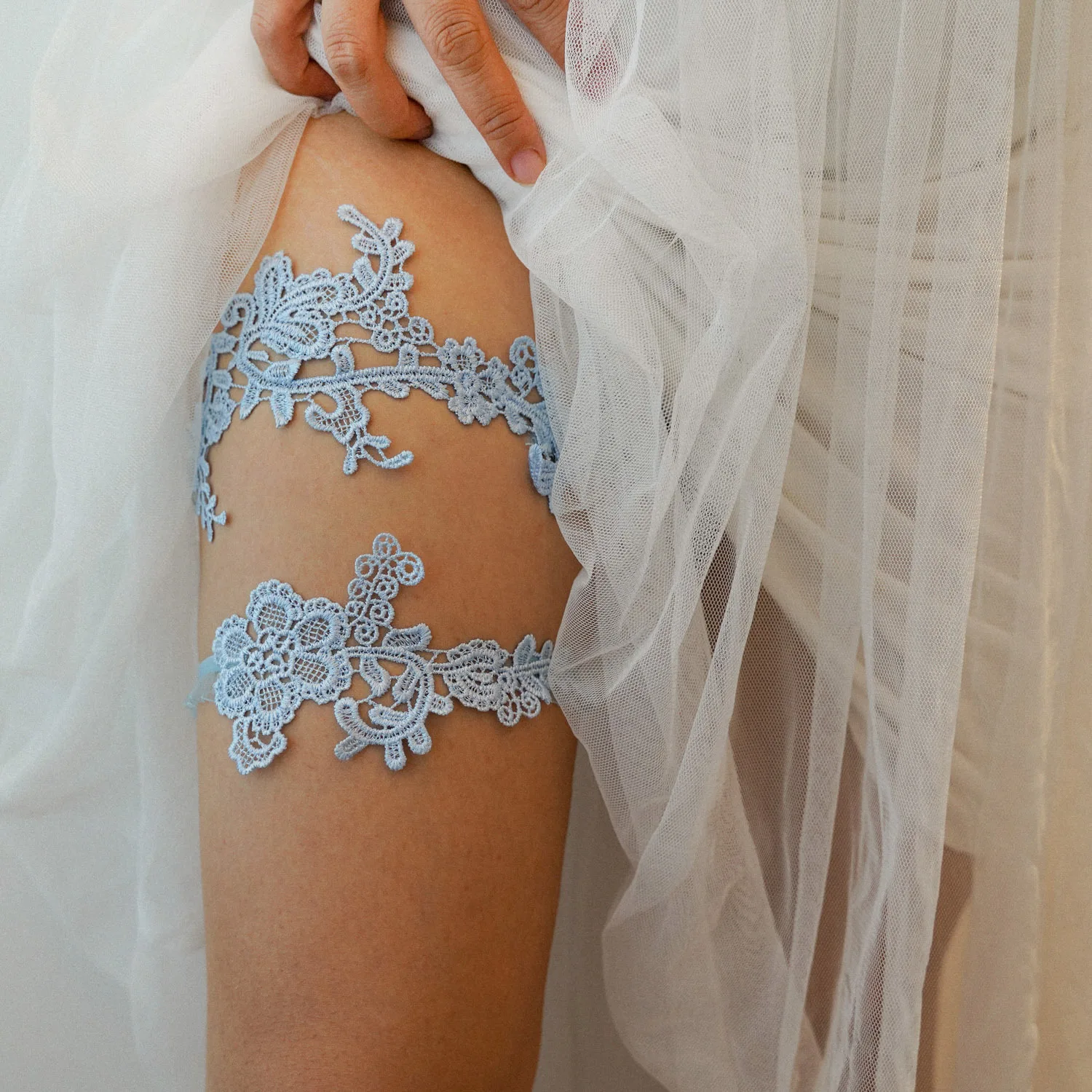 Garter Belt Set - Juego de ligueros de boda azul