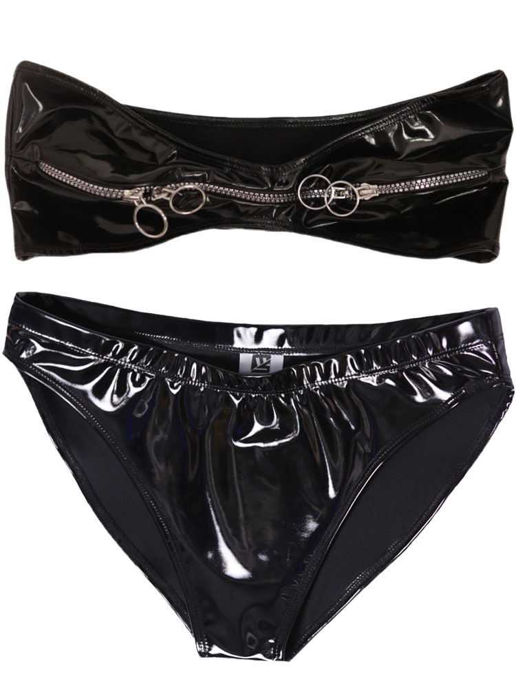 Thong Bikini Women - Conjunto de PVC con efecto mojado,